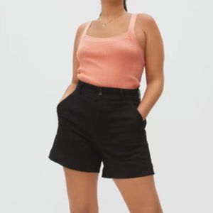 Everlane Black High Waisted Canvas Shorts